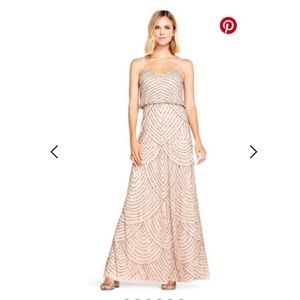 Adrianna Papell Art Deco Blouson Beaded Gown